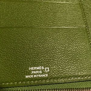 HERMES Shiny Alligator Semainier Zip Agenda Wallet
